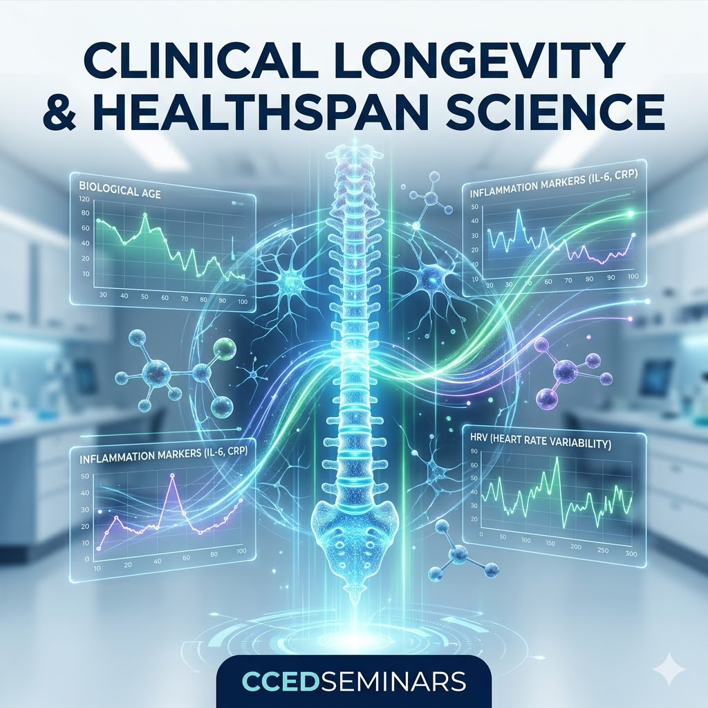 hi-tech image of spine for Clinical Longevity & Healthspan Science hub
