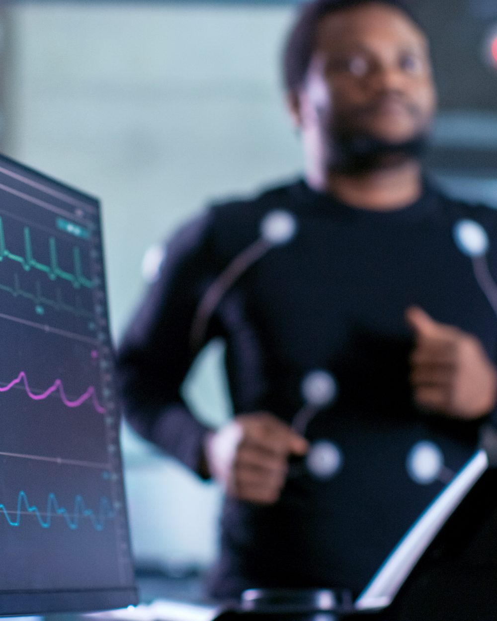 Athlete running a monitored treadmill stress test with ECG readouts — chiropractic sports injuries CE courses; CCEDseminars category page