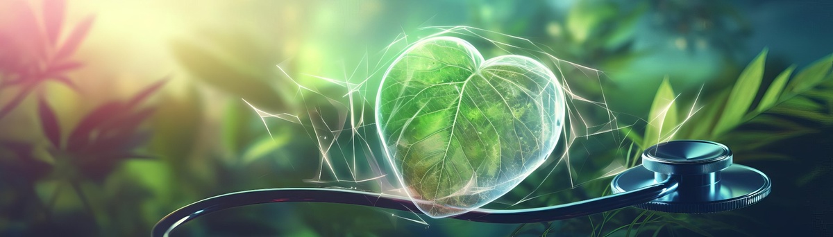 Chiropractic Nutrition Certification—leaf heart with stethoscope (wellness concept)