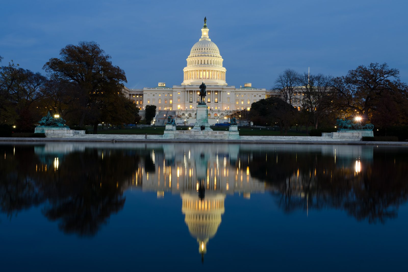 United States Capitol reflected in the Capitol Reflecting Pool, Washington DC — District of Columbia chiropractic CE requirements guide