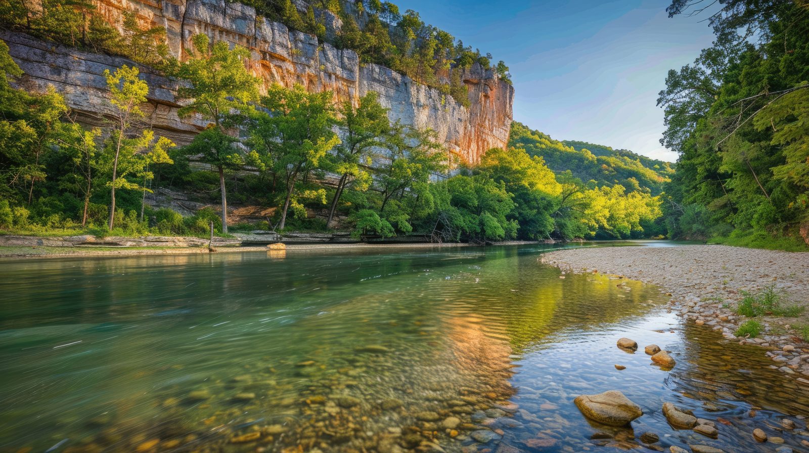 Ozark bluffs along an Arkansas river — Arkansas chiropractic CE requirements guide