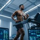Athlete running on a treadmill during a VO2 max test with ECG electrodes on his chest and heart-rate monitors in the foreground — Building the Engine: Zone 2, VO2 Max & Cardiovascular Longevity live chiropractic CE webinar with Dr. Arland Hill, December 8, 2026